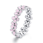 Anello da donna con corona rosa in argento sterling S925, 6, 7, 8