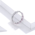 Anello da donna con corona rosa in argento sterling S925, 6, 7, 8