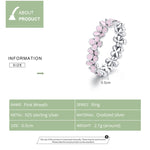 Anello da donna con corona rosa in argento sterling S925, 6, 7, 8