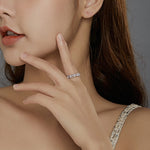 Anello da donna con corona rosa in argento sterling S925, 6, 7, 8