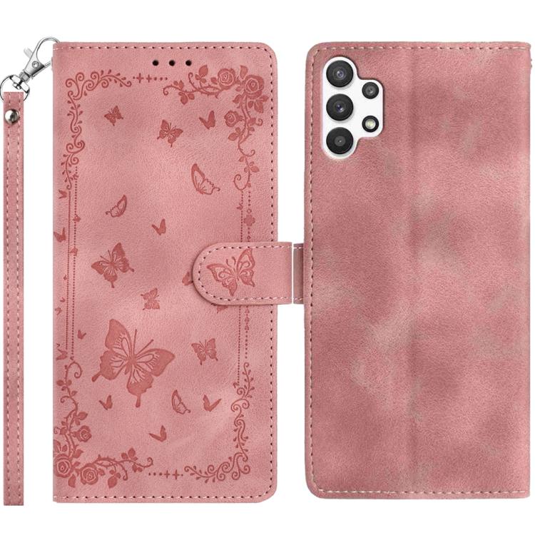 Custodia per telefono in pelle con motivo a farfalle "Giardino Segreto", For Samsung Galaxy A13 4G, For Samsung Galaxy A13 5G, For Samsung Galaxy A22 5G