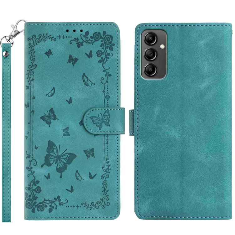 Custodia per telefono in pelle con motivo a farfalle "Giardino Segreto", For Samsung Galaxy A14 5G, For Samsung Galaxy A04S, For Samsung Galaxy A23