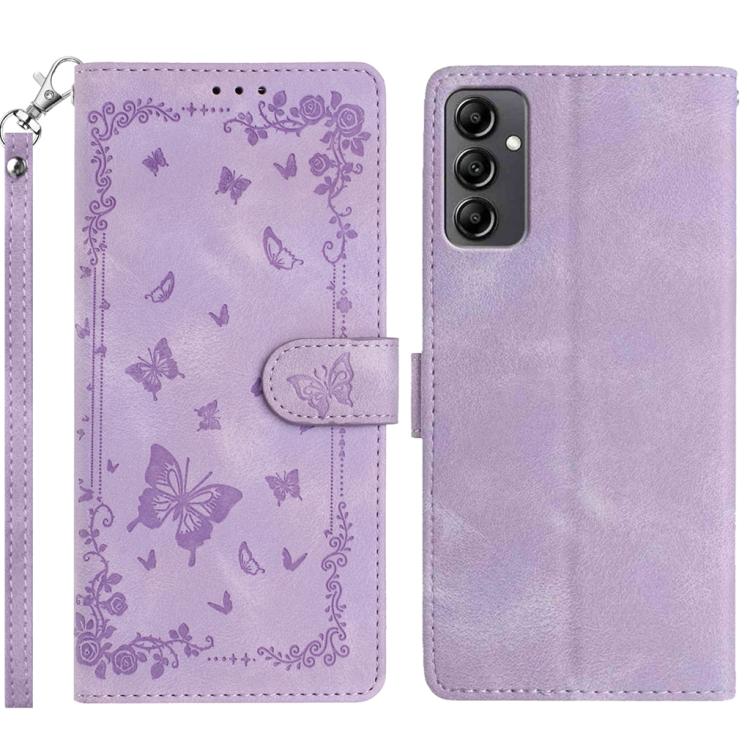 Custodia per telefono in pelle con motivo a farfalle "Giardino Segreto", For Samsung Galaxy A14 5G, For Samsung Galaxy A04S, For Samsung Galaxy A23