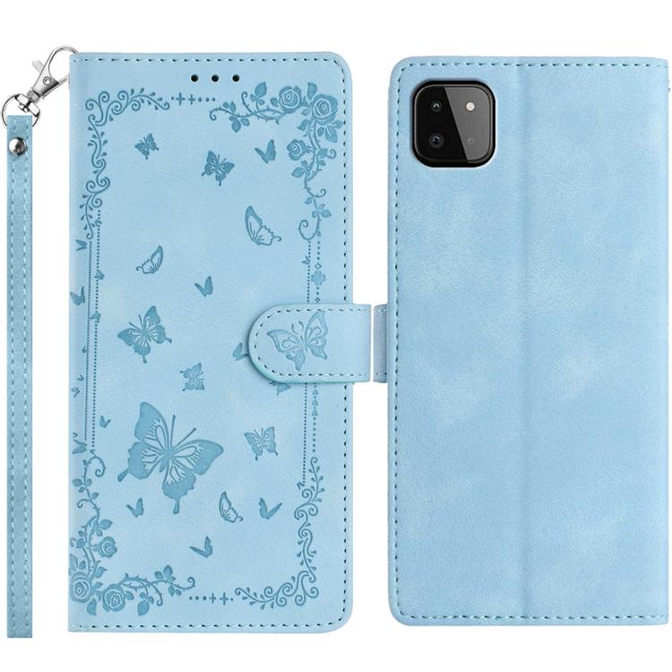 Custodia per telefono in pelle con motivo a farfalle "Giardino Segreto", For Samsung Galaxy A13 4G, For Samsung Galaxy A13 5G, For Samsung Galaxy A22 5G