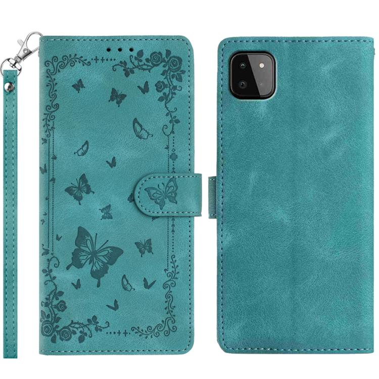 Custodia per telefono in pelle con motivo a farfalle "Giardino Segreto", For Samsung Galaxy A13 4G, For Samsung Galaxy A13 5G, For Samsung Galaxy A22 5G