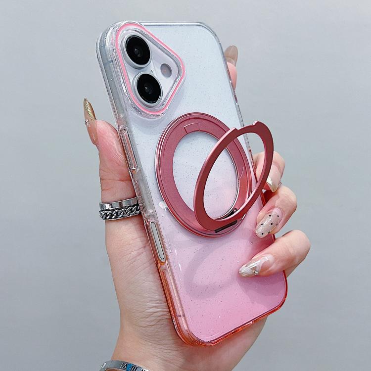 Custodia per telefono MagSafe con supporto girevole a 360 gradi e sfumatura trasparente., For iPhone 16 Plus, For iPhone 16