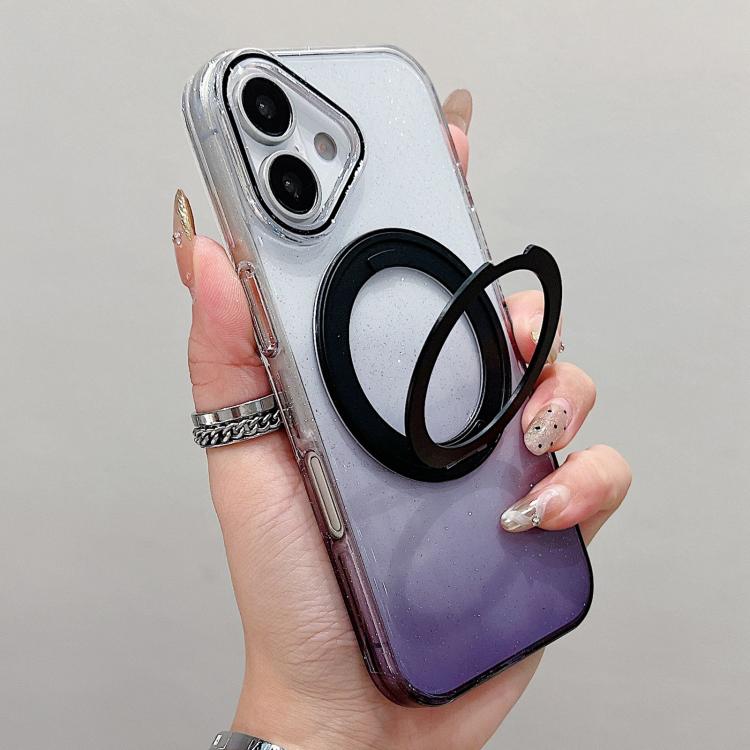 Custodia per telefono MagSafe con supporto girevole a 360 gradi e sfumatura trasparente., For iPhone 16 Plus, For iPhone 16
