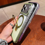 Anello in metallo trasparente sfumato con custodia MagSafe per telefono, For iPhone 17 Pro Max, For iPhone 17 Pro, For iPhone 17, For iPhone Air