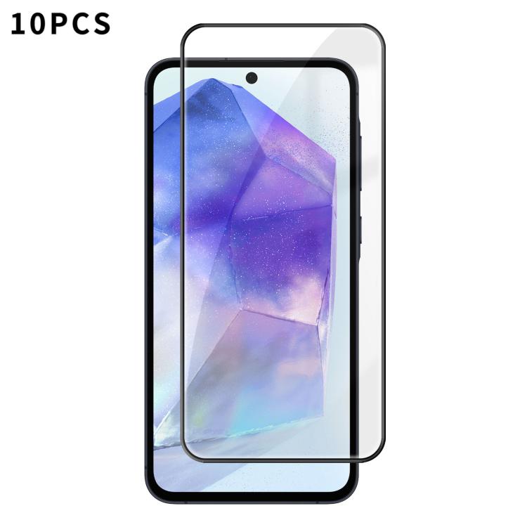 10 pezzi Kalebol Pellicola in vetro temperato HD ad alto contenuto di alluminio, serigrafata, a copertura totale, anti-impronta, con bordo nero, For Galaxy A08 4G / 5G, For Galaxy A18 4G / 5G, For Galaxy A57 5G, For Galaxy A37 5G, For Galaxy A27 5G    ...