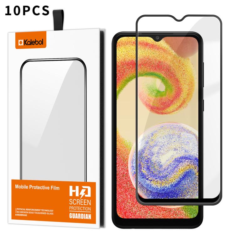 10 pezzi Kalebol Pellicola in vetro temperato HD ad alto contenuto di alluminio, serigrafata, a copertura totale, anti-impronta, con bordo nero, For Galaxy A04, For Galaxy A04s, For Galaxy A23 4G, For Galaxy A53 5G, For Galaxy A33 5G, For Galaxy A13 5G