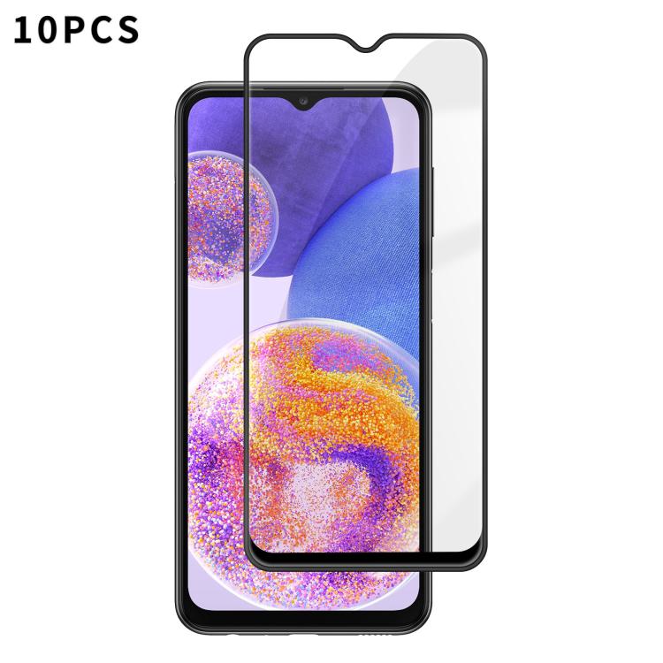 10 pezzi Kalebol Pellicola in vetro temperato HD ad alto contenuto di alluminio, serigrafata, a copertura totale, anti-impronta, con bordo nero, For Galaxy A04, For Galaxy A04s, For Galaxy A23 4G, For Galaxy A53 5G, For Galaxy A33 5G, For Galaxy A13 5G