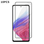 10 pezzi Kalebol Pellicola in vetro temperato HD ad alto contenuto di alluminio, serigrafata, a copertura totale, anti-impronta, con bordo nero, For Galaxy A04, For Galaxy A04s, For Galaxy A23 4G, For Galaxy A53 5G, For Galaxy A33 5G, For Galaxy A13 5G