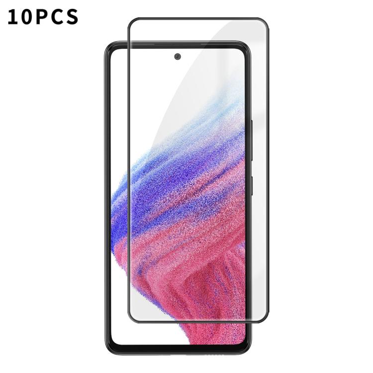 10 pezzi Kalebol Pellicola in vetro temperato HD ad alto contenuto di alluminio, serigrafata, a copertura totale, anti-impronta, con bordo nero, For Galaxy A04, For Galaxy A04s, For Galaxy A23 4G, For Galaxy A53 5G, For Galaxy A33 5G, For Galaxy A13 5G