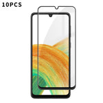 10 pezzi Kalebol Pellicola in vetro temperato HD ad alto contenuto di alluminio, serigrafata, a copertura totale, anti-impronta, con bordo nero, For Galaxy A04, For Galaxy A04s, For Galaxy A23 4G, For Galaxy A53 5G, For Galaxy A33 5G, For Galaxy A13 5G