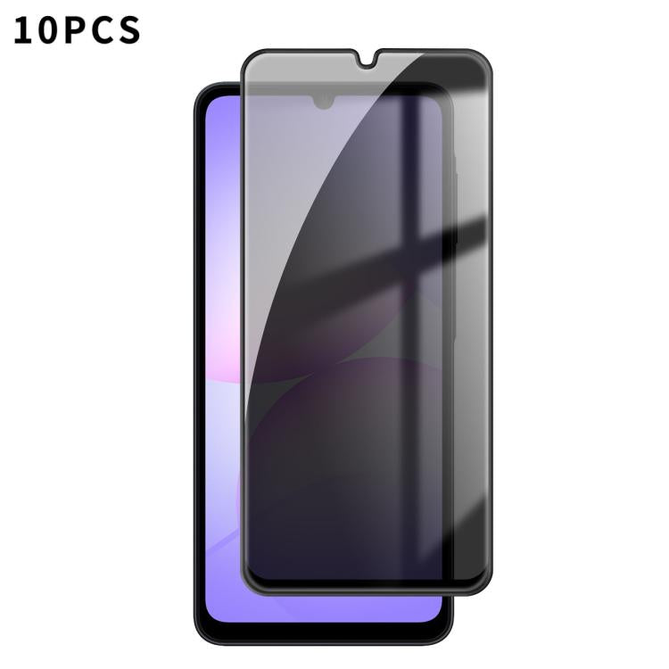 10 pezzi Kalebol Pellicola in vetro temperato ad alto contenuto di alluminio con serigrafia a copertura totale e bordo nero per la privacy, For Galaxy A08 4G / 5G, For Galaxy A18 4G / 5G, For Galaxy A57 5G, For Galaxy A37 5G, For Galaxy A27 5G         ...