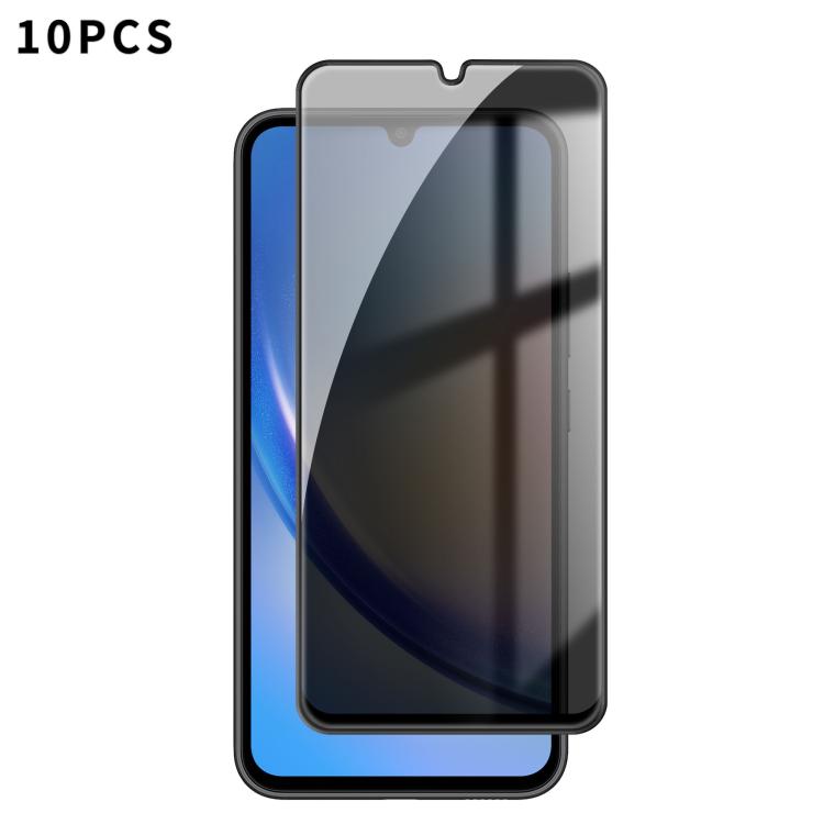 10 pezzi Kalebol Pellicola in vetro temperato ad alto contenuto di alluminio con serigrafia a copertura totale e bordo nero per la privacy, For Galaxy A08 4G / 5G, For Galaxy A18 4G / 5G, For Galaxy A57 5G, For Galaxy A37 5G, For Galaxy A27 5G         ...