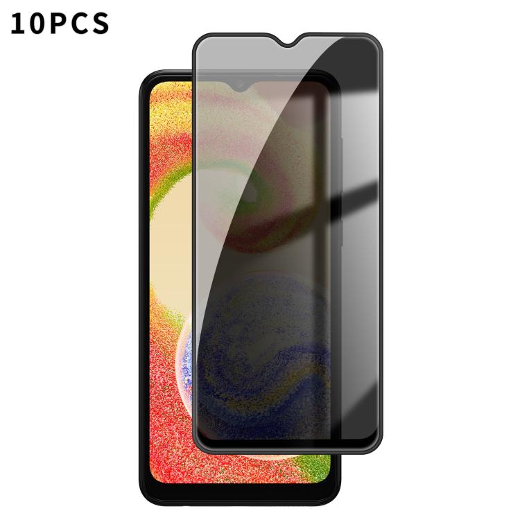 10 pezzi Kalebol Pellicola in vetro temperato ad alto contenuto di alluminio con serigrafia a copertura totale e bordo nero per la privacy, For Galaxy A04, For Galaxy A04s, For Galaxy A23 4G, For Galaxy A53 5G, For Galaxy A33 5G, For Galaxy A13 5G