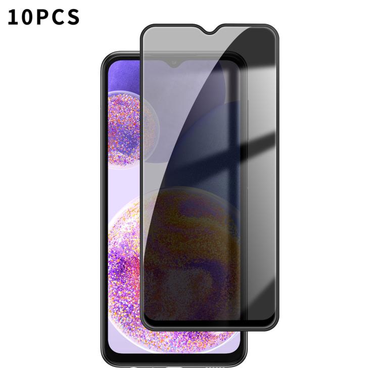10 pezzi Kalebol Pellicola in vetro temperato ad alto contenuto di alluminio con serigrafia a copertura totale e bordo nero per la privacy, For Galaxy A04, For Galaxy A04s, For Galaxy A23 4G, For Galaxy A53 5G, For Galaxy A33 5G, For Galaxy A13 5G