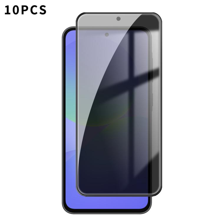 10 pezzi Kalebol Pellicola in vetro temperato ad alto contenuto di alluminio con serigrafia a copertura totale e bordo nero per la privacy, For Galaxy A08 4G / 5G, For Galaxy A18 4G / 5G, For Galaxy A57 5G, For Galaxy A37 5G, For Galaxy A27 5G         ...