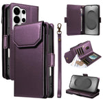 Portafoglio multi-carta, custodia in pelle per telefono con cinturino, For Galaxy S26 FE 5G, For Galaxy S26 Edge 5G, For Galaxy S26 Ultra 5G, For Galaxy S26 5G