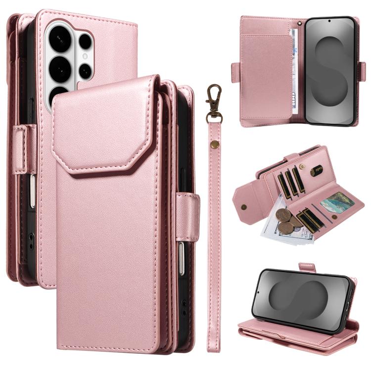 Portafoglio multi-carta, custodia in pelle per telefono con cinturino, For Galaxy S26 FE 5G, For Galaxy S26 Edge 5G, For Galaxy S26 Ultra 5G, For Galaxy S26 5G