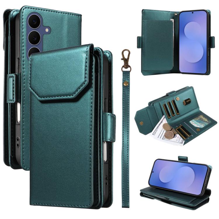 Portafoglio multi-carta, custodia in pelle per telefono con cinturino, For Galaxy S26 FE 5G, For Galaxy S26 Edge 5G, For Galaxy S26 Ultra 5G, For Galaxy S26 5G