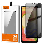 Pellicola per vetri temperati Kalebol ad alto contenuto di alluminio, serigrafata a copertura totale con bordo nero e privacy., For Galaxy A04, For Galaxy A04s, For Galaxy A23 4G, For Galaxy A53 5G, For Galaxy A33 5G, For Galaxy A13 5G