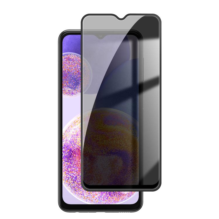 Pellicola per vetri temperati Kalebol ad alto contenuto di alluminio, serigrafata a copertura totale con bordo nero e privacy., For Galaxy A04, For Galaxy A04s, For Galaxy A23 4G, For Galaxy A53 5G, For Galaxy A33 5G, For Galaxy A13 5G