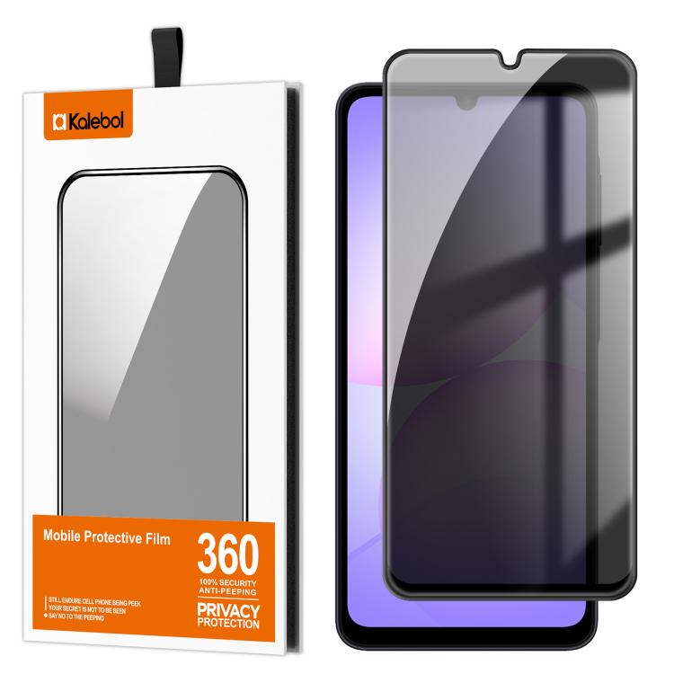 Pellicola per vetri temperati Kalebol ad alto contenuto di alluminio, serigrafata a copertura totale con bordo nero e privacy., For Galaxy A08 4G / 5G, For Galaxy A18 4G / 5G, For Galaxy A57 5G, For Galaxy A37 5G, For Galaxy A27 5G, For Galaxy A07 4G /...