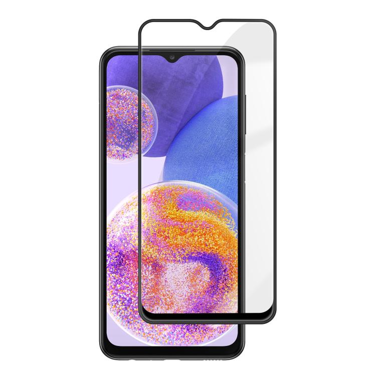 Pellicola in vetro temperato HD Kalebol ad alto contenuto di alluminio, serigrafata a copertura totale, anti-impronta, con bordo nero., For Galaxy A04, For Galaxy A04s, For Galaxy A23 4G, For Galaxy A53 4G, For Galaxy A33 4G, For Galaxy A13 4G
