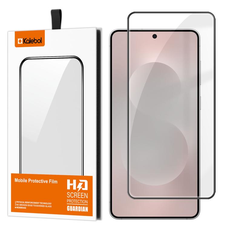 Pellicola in vetro temperato HD Kalebol ad alto contenuto di alluminio, serigrafata a copertura totale, anti-impronta, con bordo nero., For Samsung Galaxy S26+ 5G, For Samsung Galaxy S26 Edge 5G, For Samsung Galaxy S26 Ultra 5G, For Samsung Galaxy S26 ...