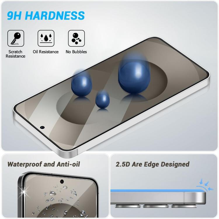 Pellicola in vetro temperato HD Kalebol ad alto contenuto di alluminio, serigrafata a copertura totale, anti-impronta, con bordo nero., For Samsung Galaxy S26+ 5G, For Samsung Galaxy S26 Edge 5G, For Samsung Galaxy S26 Ultra 5G, For Samsung Galaxy S26 ...