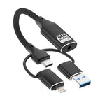 3 in 1 8 Pin, Type-C, USB to 3.5mm Multi-function External Sound Card