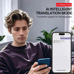 Auricolari wireless Bluetooth JM19 con touchscreen a colori, cancellazione attiva del rumore (ANC) e traduttore integrato.