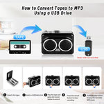 Convertitore cassette a MP3 portatile con doppi altoparlanti