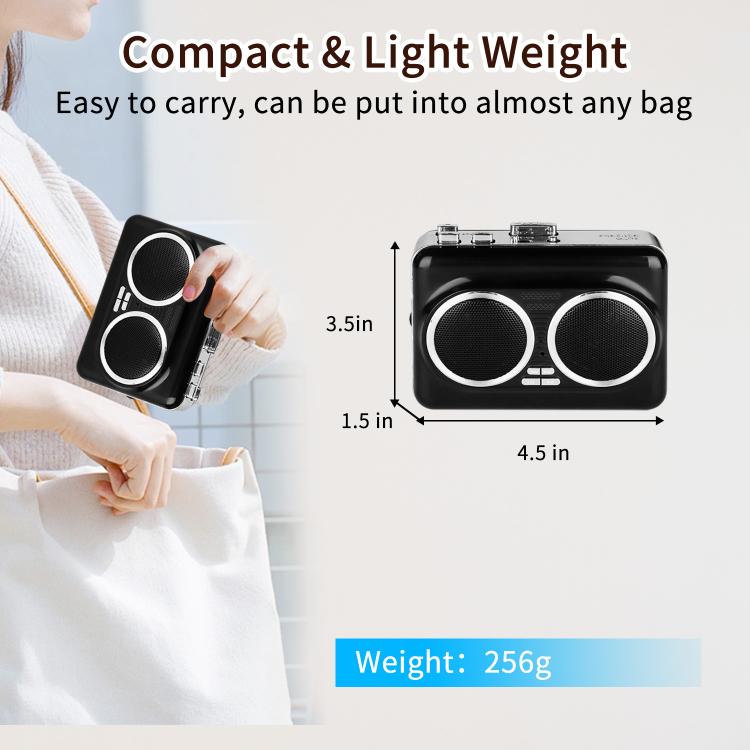 Convertitore cassette a MP3 portatile con doppi altoparlanti