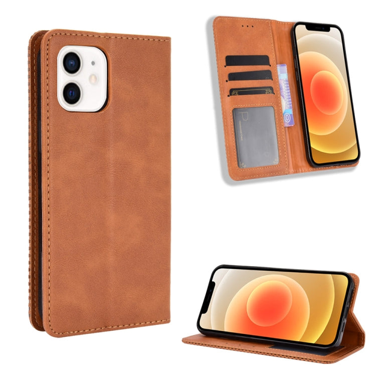 Custodia in pelle orizzontale con fibbia magnetica per iPhone 12