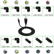1.5m USB to DC5.5x2.1mm Male Power Cord with 10pcs Converter, 1+10