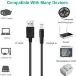 1.5m USB to DC5.5x2.1mm Male Power Cord with 10pcs Converter, 1+10