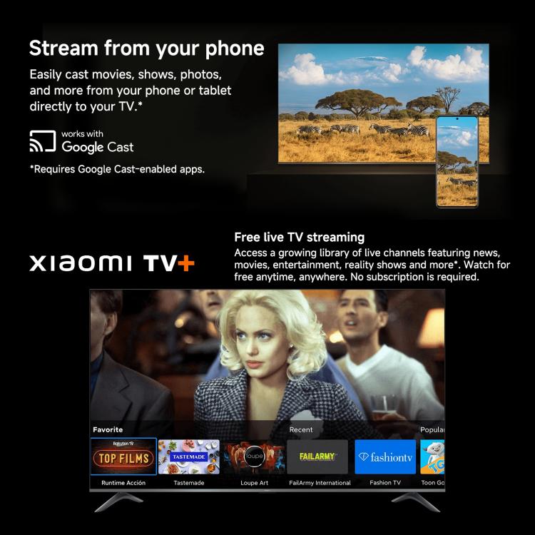 Xiaomi TV Stick originale di seconda generazione con processore Quad Core Cortex-A55, risoluzione 4K Ultra HD, Wi-Fi dual-band 6 e Google TV Stick, versione globale con Google Play., 2GB+8GB