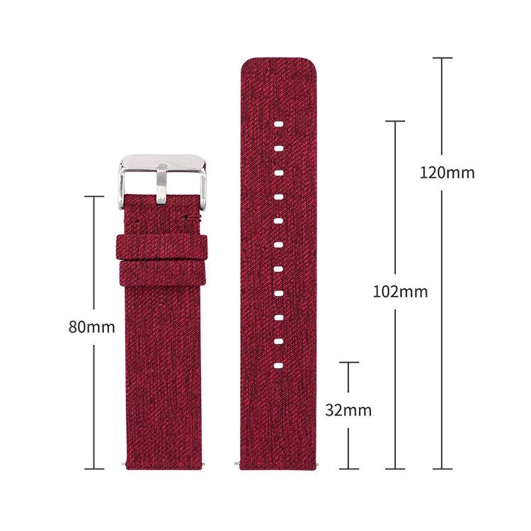 Cinturino per orologio in tela di nylon intrecciata con fibbia ad ardiglione in acciaio inossidabile., 22mm