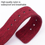 Cinturino per orologio in tela di nylon intrecciata con fibbia ad ardiglione in acciaio inossidabile., 12mm