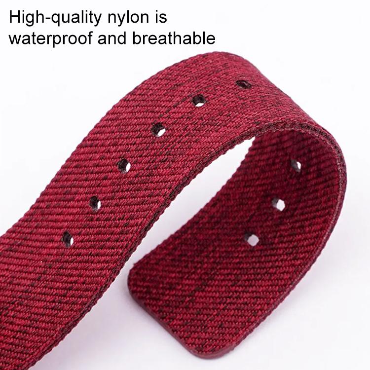 Cinturino per orologio in tela di nylon intrecciata con fibbia ad ardiglione in acciaio inossidabile., 12mm