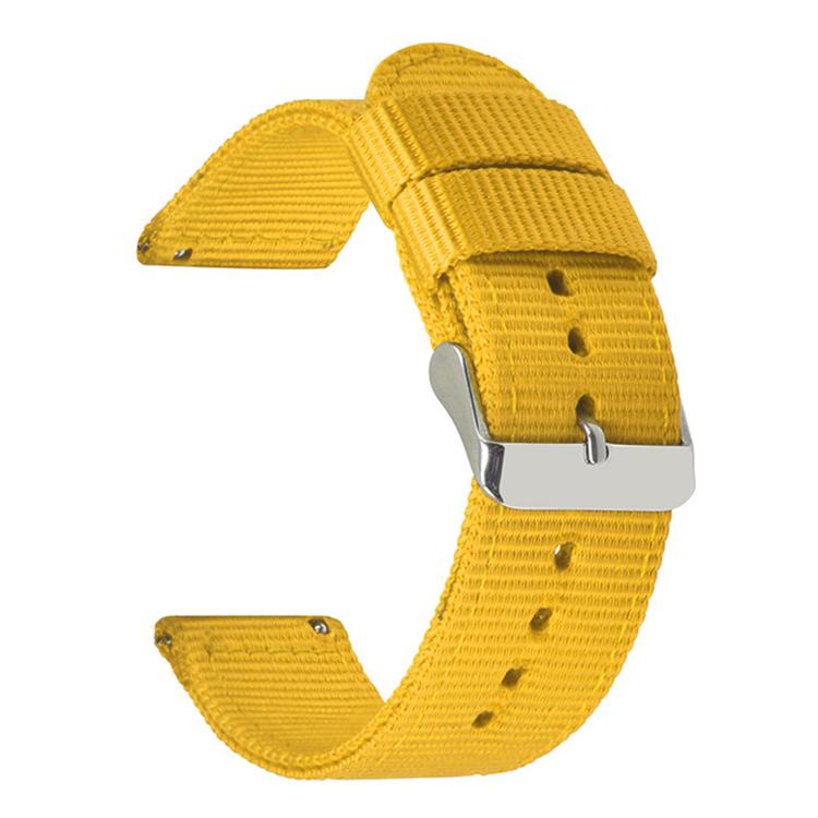 Cinturino per orologio in tela di nylon tinta unita con fibbia ad ardiglione in acciaio inossidabile., 20mm