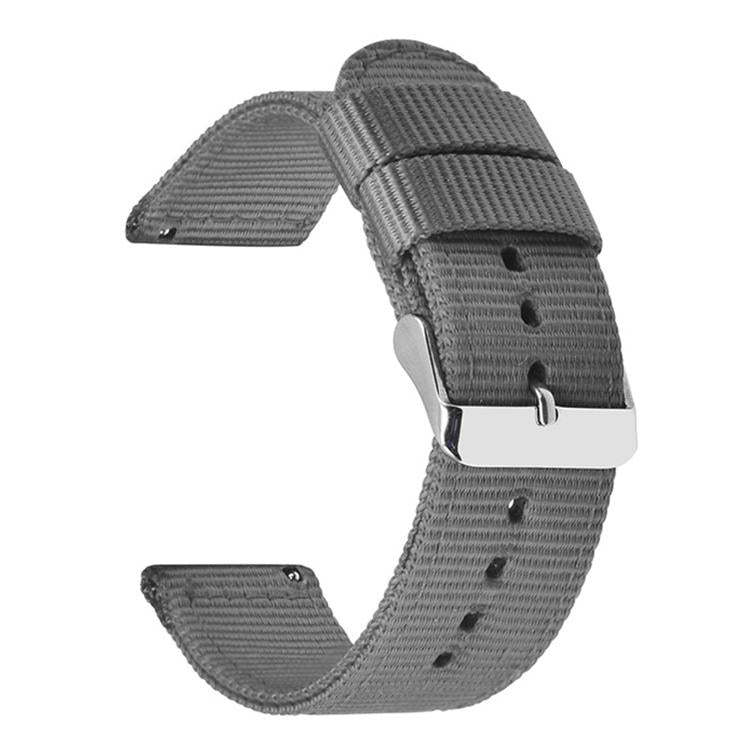 Cinturino per orologio in tela di nylon tinta unita con fibbia ad ardiglione in acciaio inossidabile., 20mm