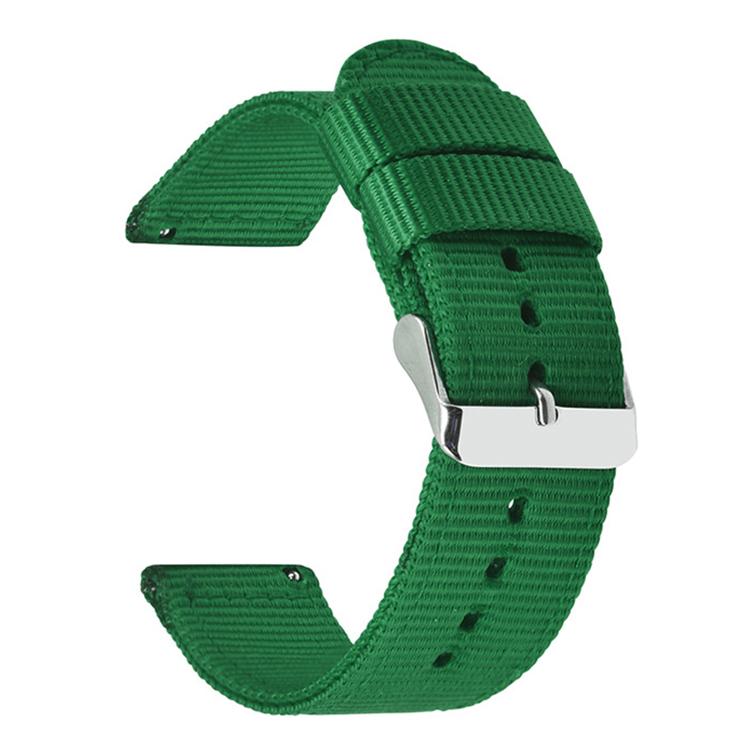 Cinturino per orologio in tela di nylon tinta unita con fibbia ad ardiglione in acciaio inossidabile., 22mm