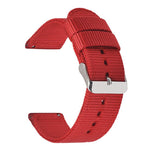 Cinturino per orologio in tela di nylon tinta unita con fibbia ad ardiglione in acciaio inossidabile., 24mm