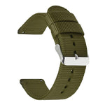 Cinturino per orologio in tela di nylon tinta unita con fibbia ad ardiglione in acciaio inossidabile., 24mm