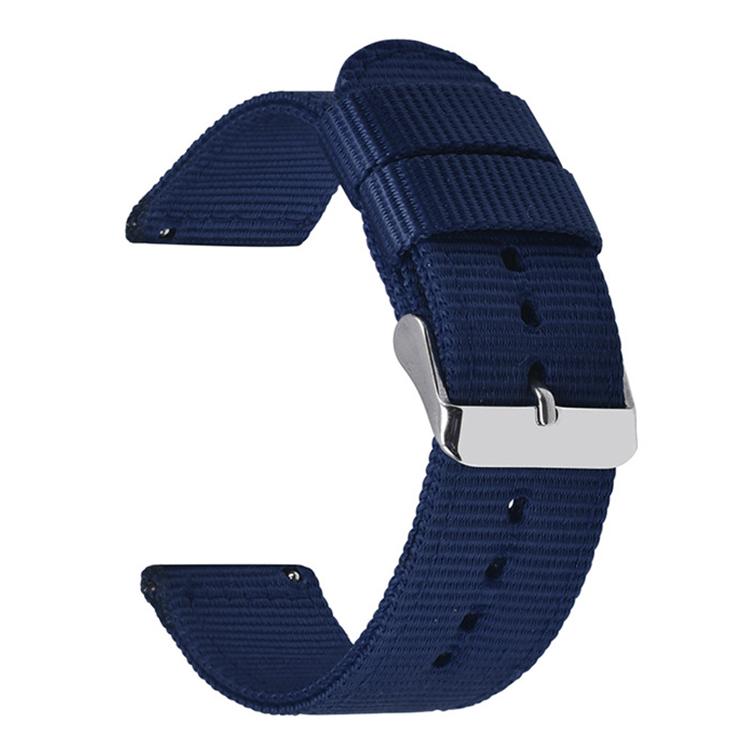 Cinturino per orologio in tela di nylon tinta unita con fibbia ad ardiglione in acciaio inossidabile., 24mm