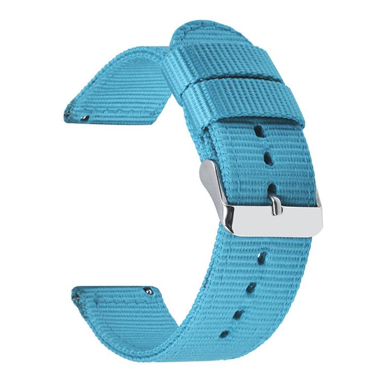 Cinturino per orologio in tela di nylon tinta unita con fibbia ad ardiglione in acciaio inossidabile., 24mm